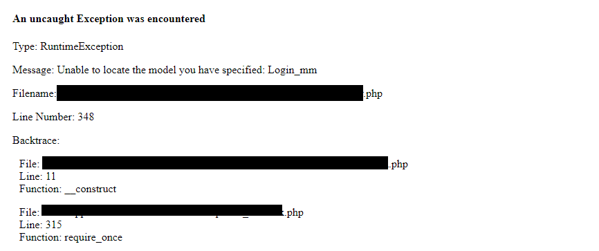 codeigniter-model-error